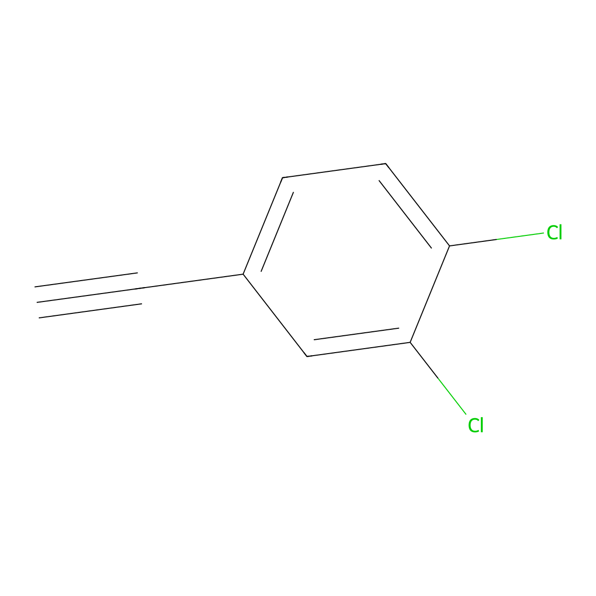 3,4-Dichlorophenylacetylene molecular structure, CAS 556112-20-0