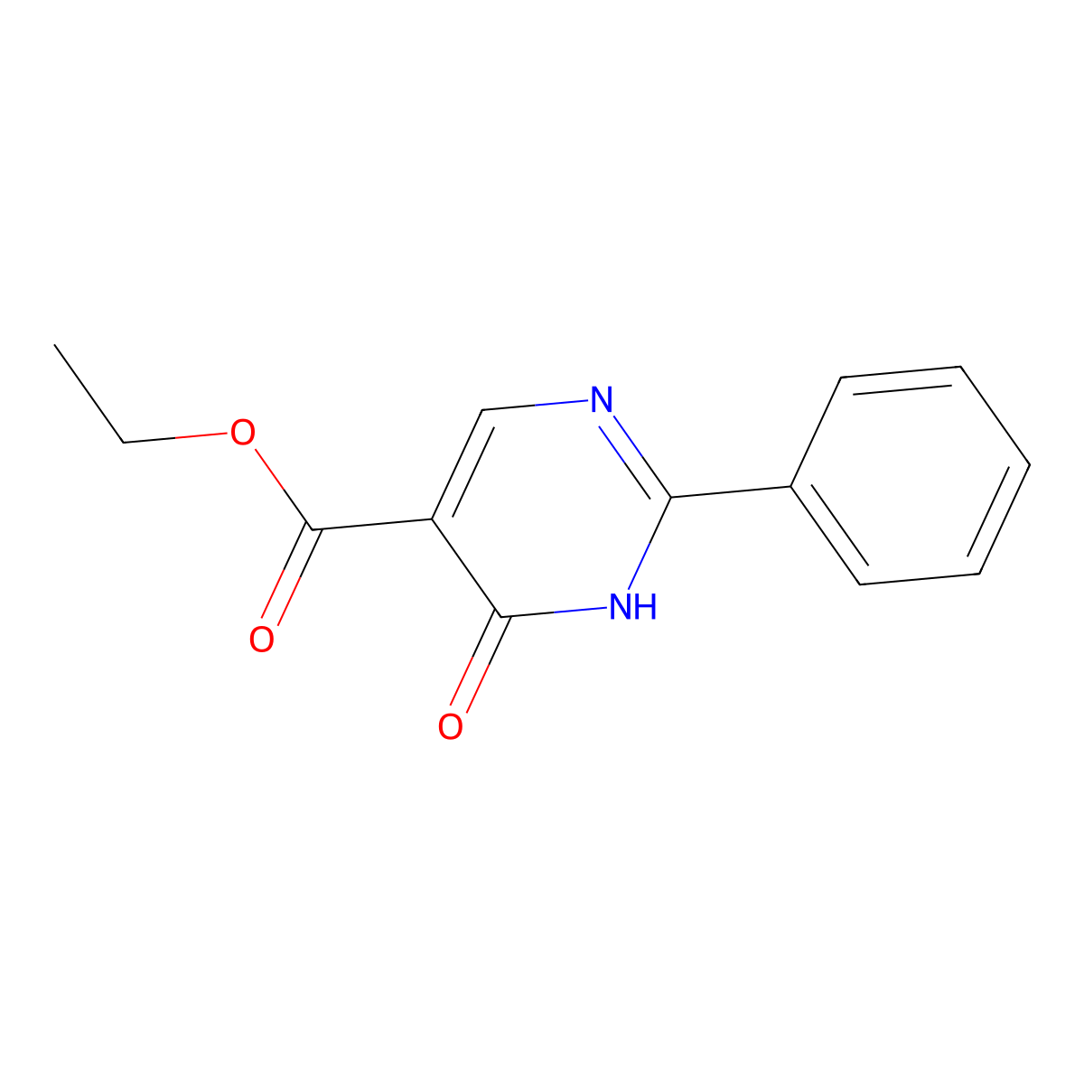 Ethyl 4-hydroxy-2-phenylpyrimidine-5-carboxylate molecular structure, CAS 55613-22-4