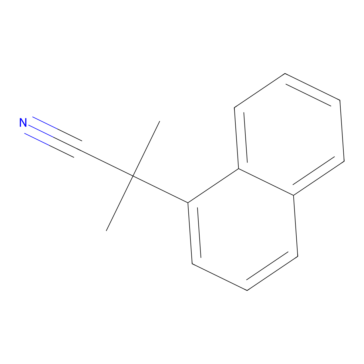 2-Methyl-2-(naphthalen-1-yl)propanenitrile molecular structure, CAS 55615-31-1