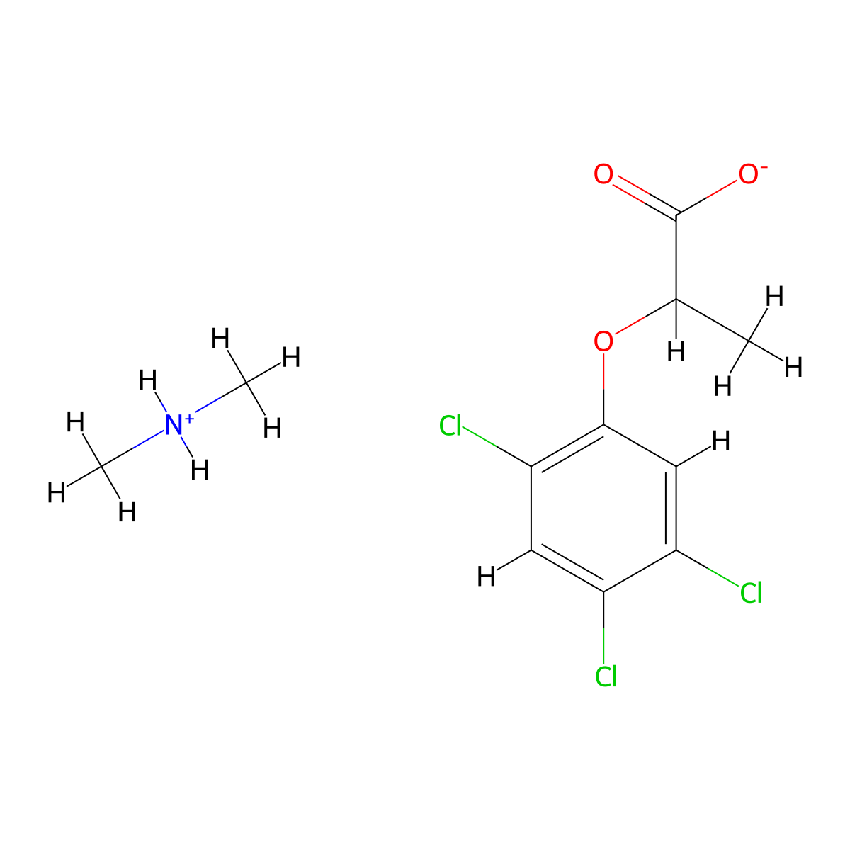 Dimethylammonium 2-(2,4,5-trichlorophenoxy)propionate molecular structure, CAS 55617-85-1