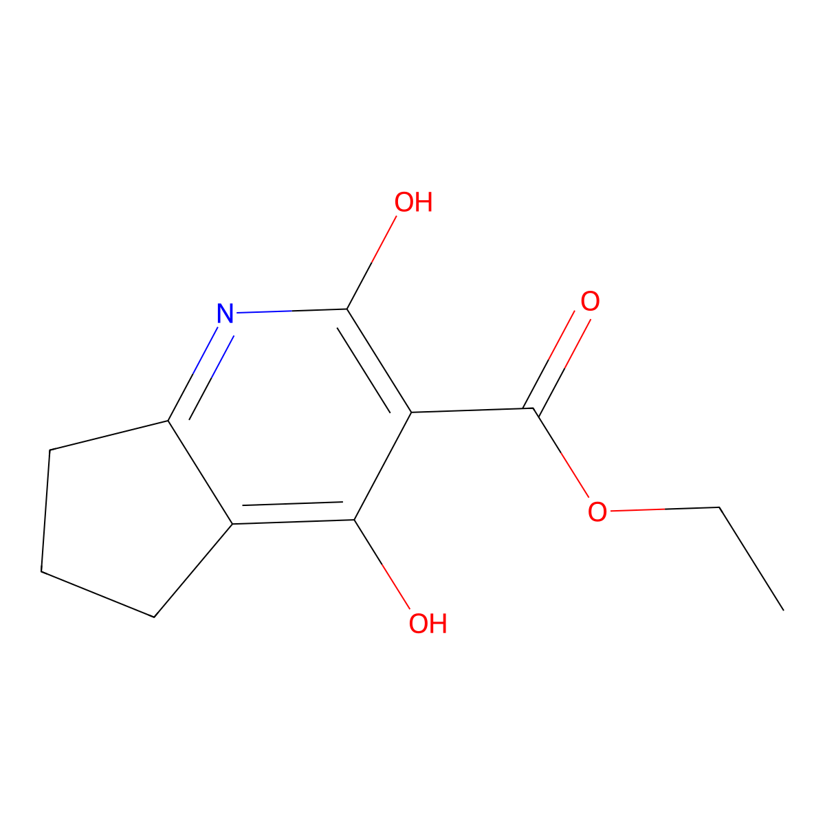 ethyl 2,4-dihydroxy-6,7-dihydro-5H-cyclopenta[b]pyridine-3-carboxylate molecular structure, CAS 55618-82-1