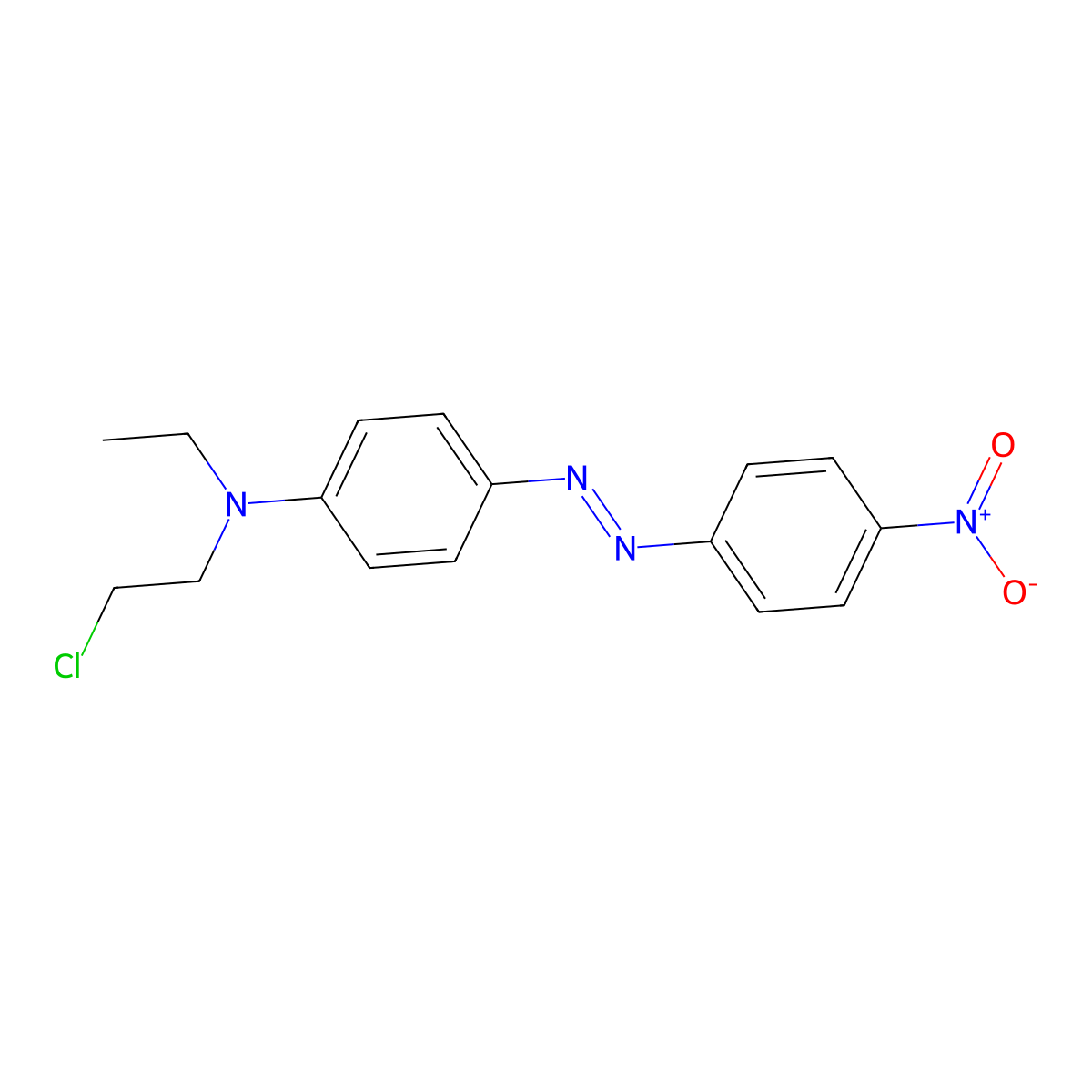Benzenamine, N-(2-chloroethyl)-N-ethyl-4-[(4-nitrophenyl)azo]- molecular structure, CAS 55619-06-2