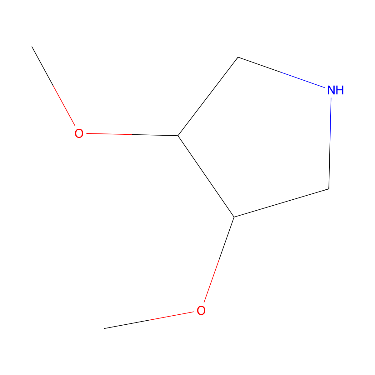 3,4-Dimethoxypyrrolidine molecular structure, CAS 55619-48-2