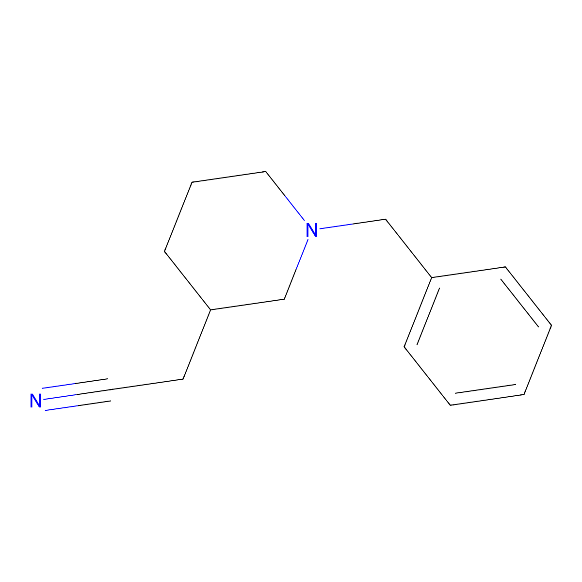 2-(1-Benzylpiperidin-3-YL)acetonitrile molecular structure, CAS 5562-20-9