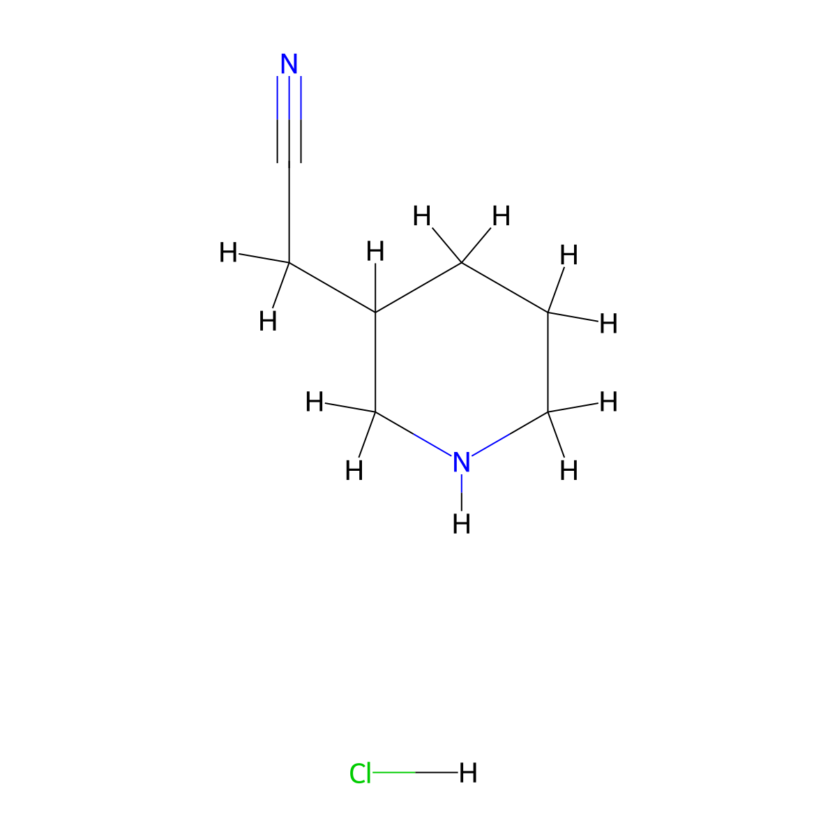 2-(Piperidin-3-yl)acetonitrile hydrochloride molecular structure, CAS 5562-23-2