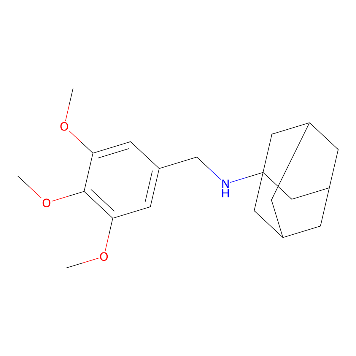 N-[(3,4,5-trimethoxyphenyl)methyl]adamantan-1-amine molecular structure, CAS 5562-50-5