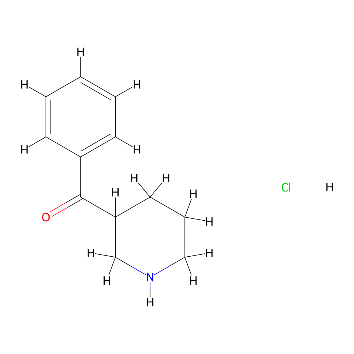 3-Benzoylpiperidine hydrochloride molecular structure, CAS 5562-52-7