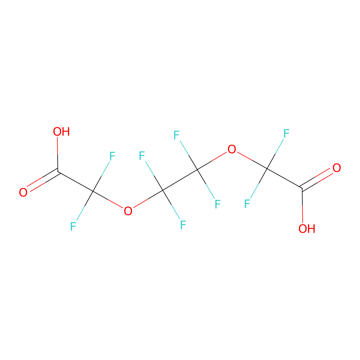 Perfluoro-3,6-dioxaoctane-1,8-dioic acid molecular structure, CAS 55621-21-1
