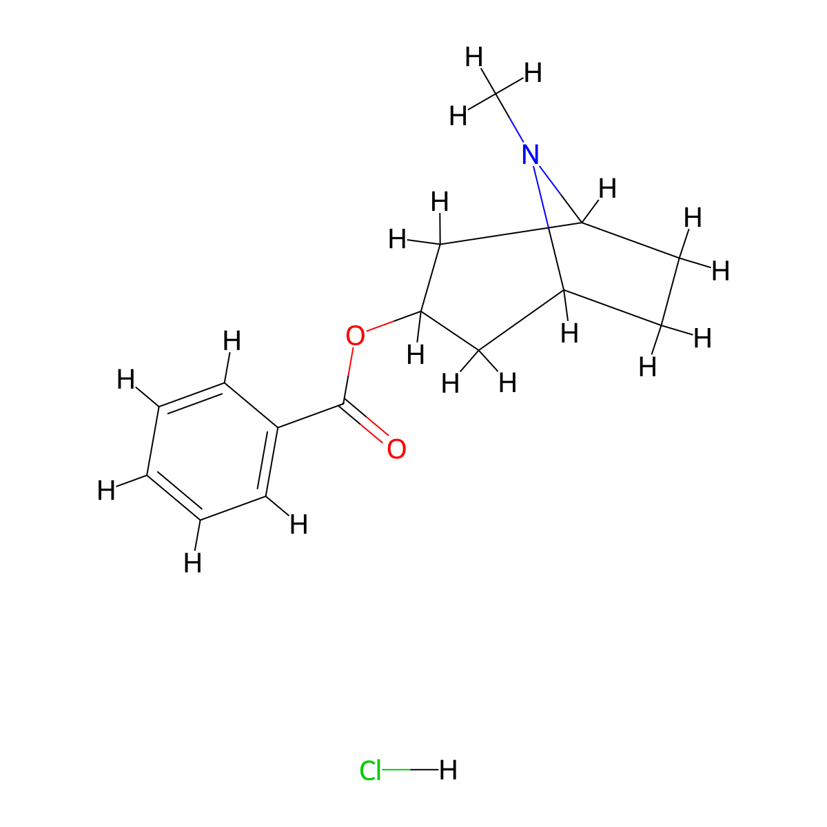 O-Benzoyltropine hydrochloride molecular structure, CAS 55623-27-3
