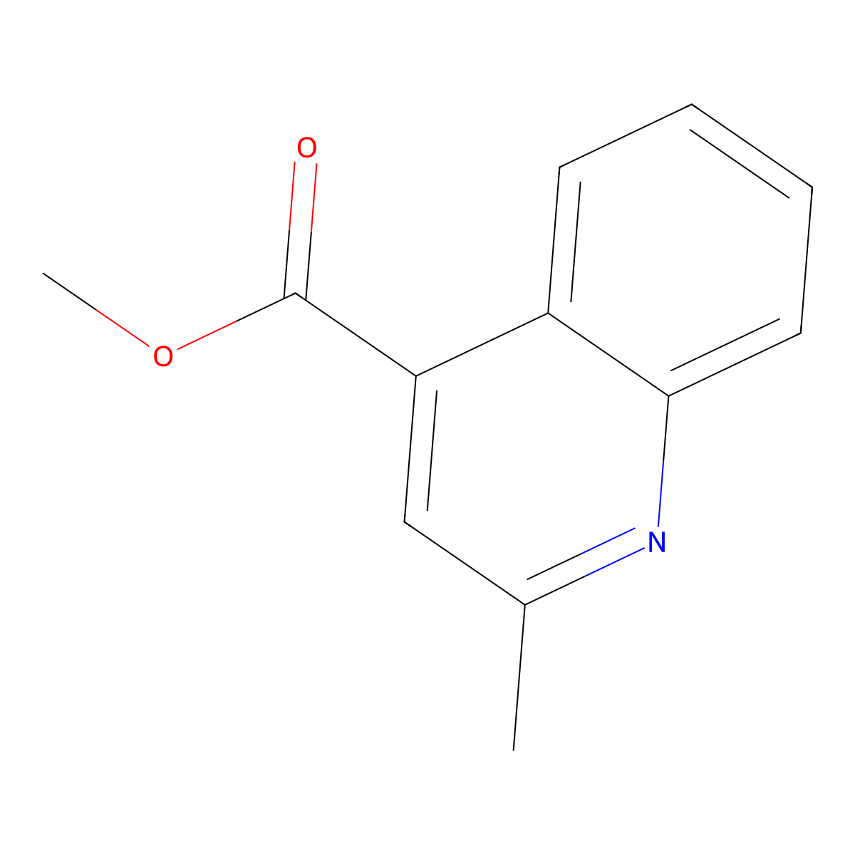 Methyl 2-methylquinoline-4-carboxylate molecular structure, CAS 55625-40-6
