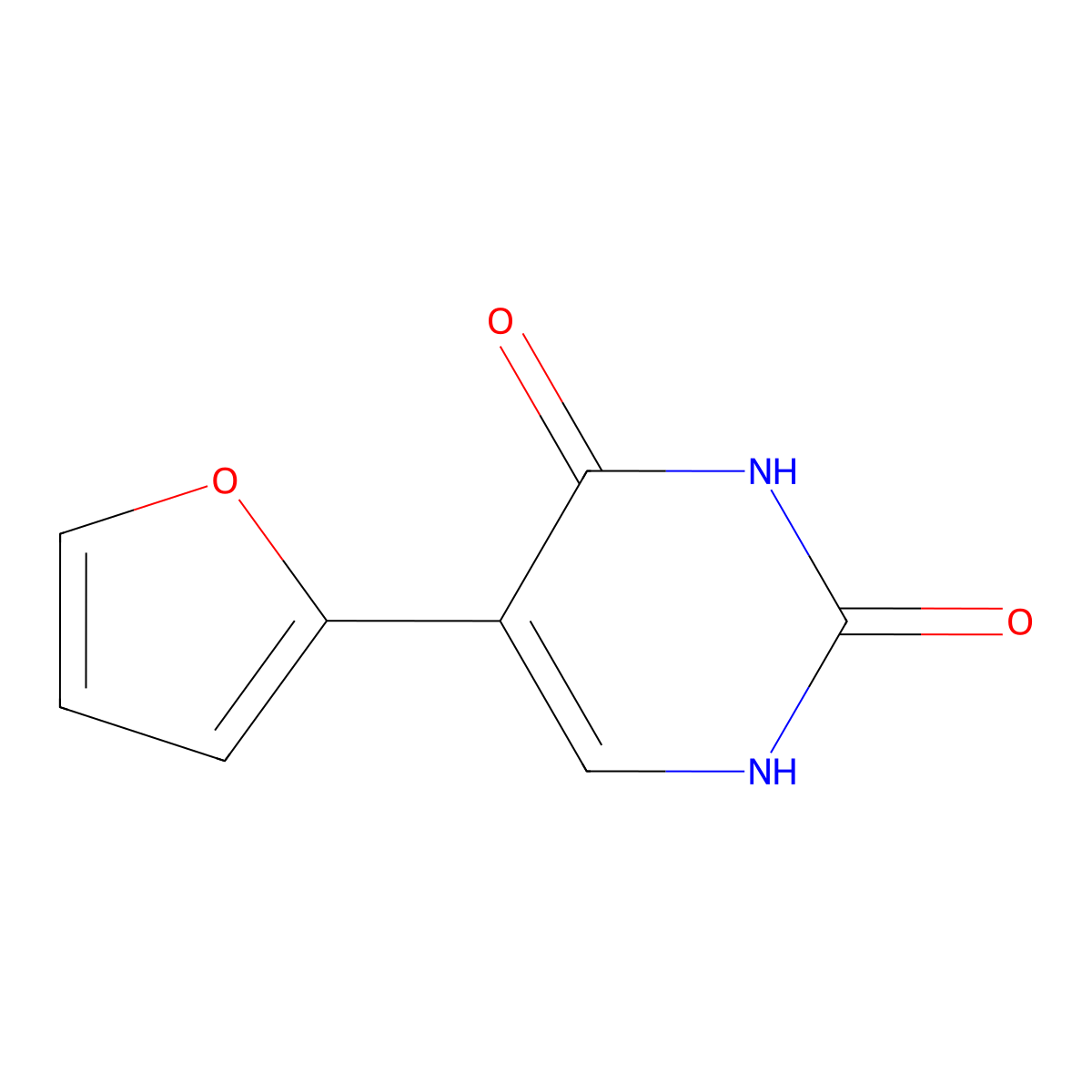 5-(furan-2-yl)-1H-pyrimidine-2,4-dione molecular structure, CAS 55625-98-4