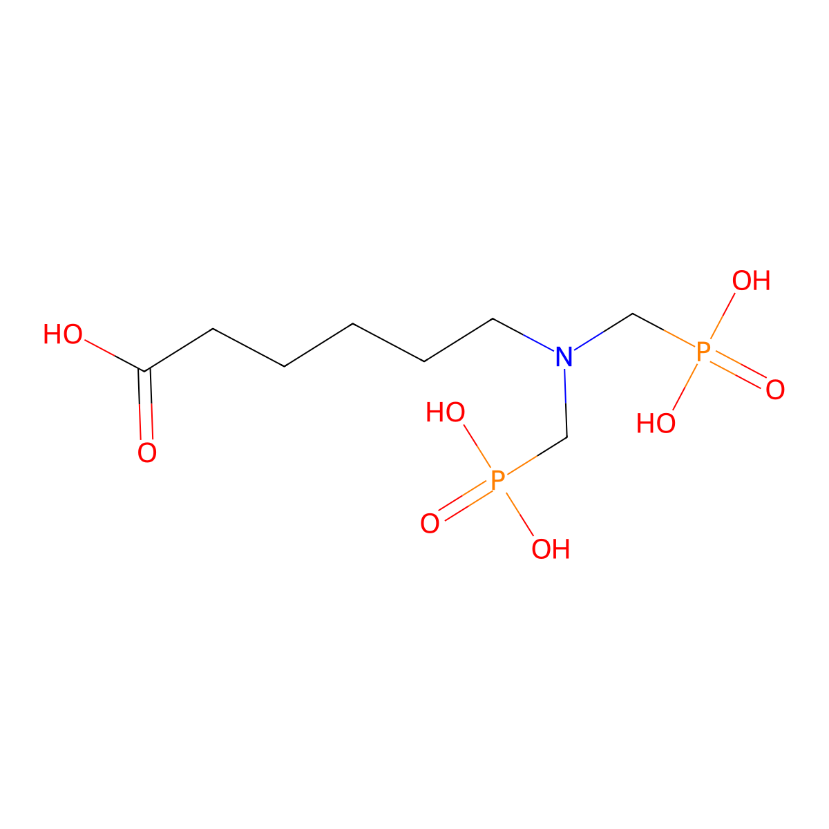 6-(Bis(phosphonomethyl)amino)hexanoic acid molecular structure, CAS 55628-97-2