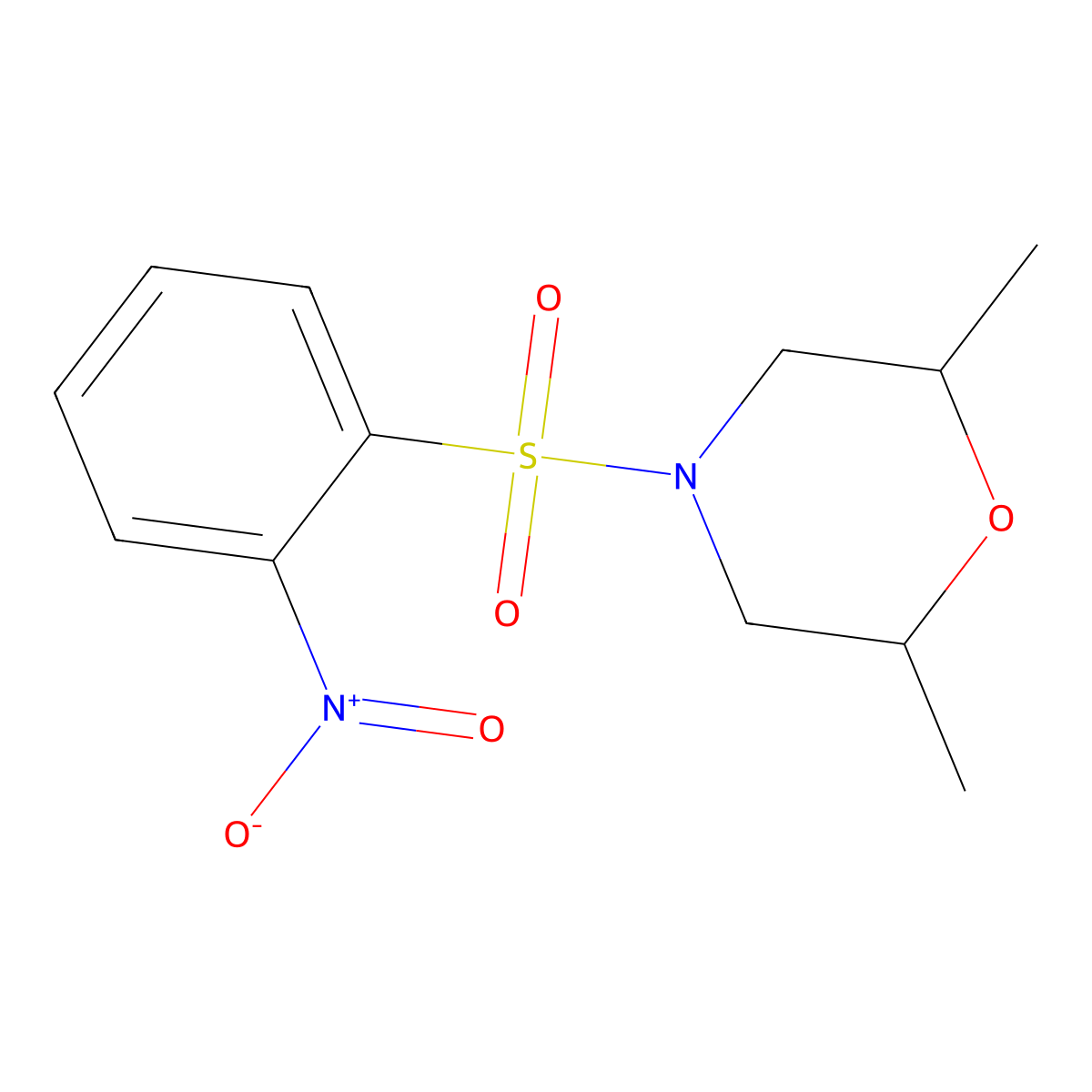 2,6-Dimethyl-4-[(2-nitrophenyl)sulfonyl]morpholine molecular structure, CAS 5563-45-1