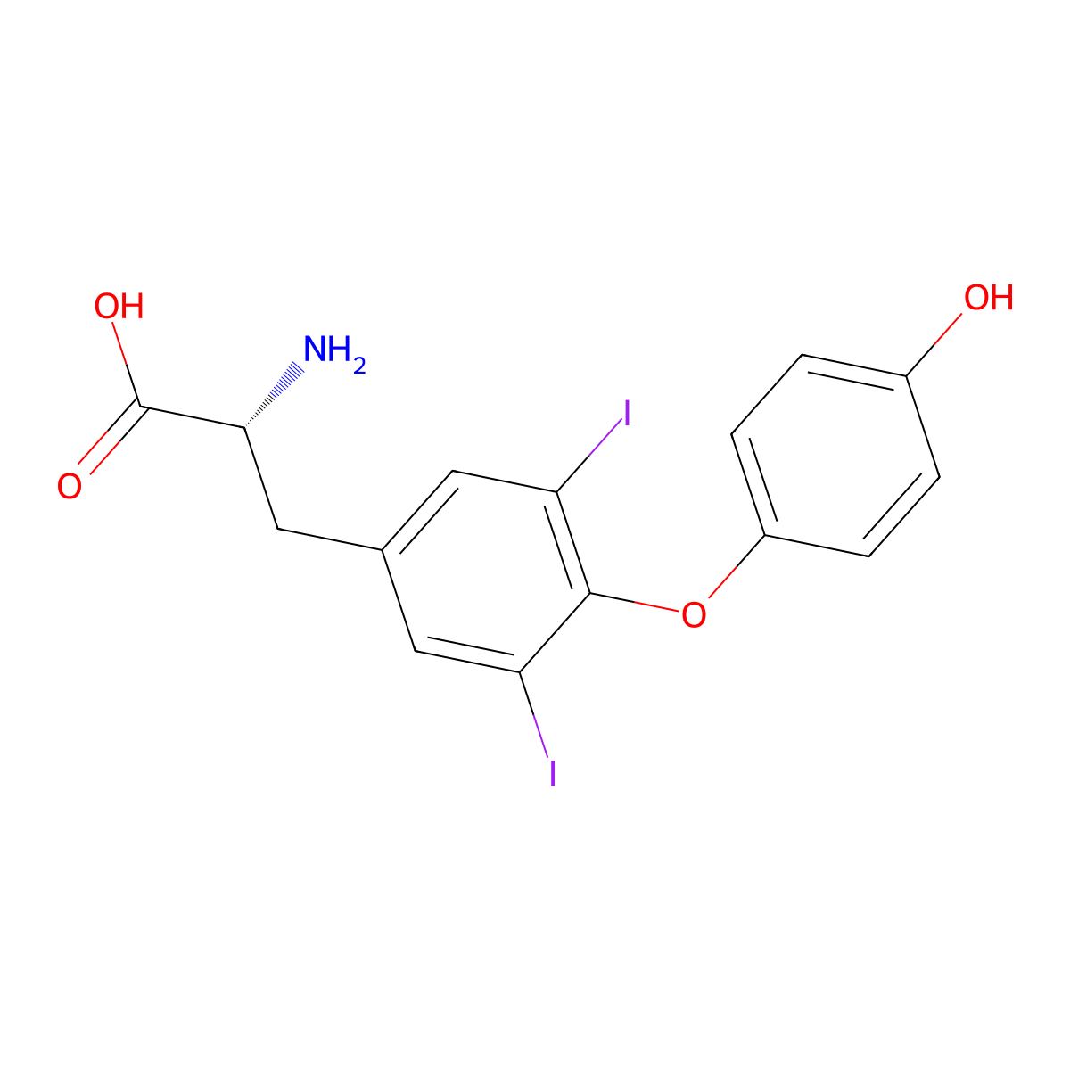 3,5-Diiodothyronine, D- molecular structure, CAS 5563-89-3