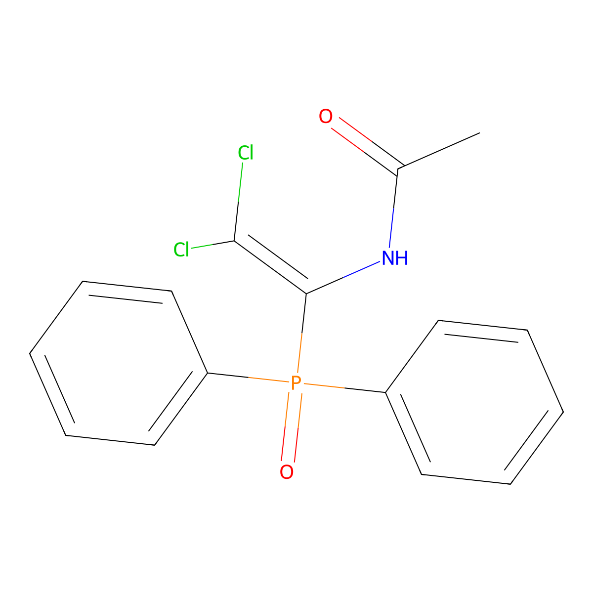 N-[2,2-Dichloro-1-(diphenylphosphinyl)ethenyl]acetamide molecular structure, CAS 55630-02-9