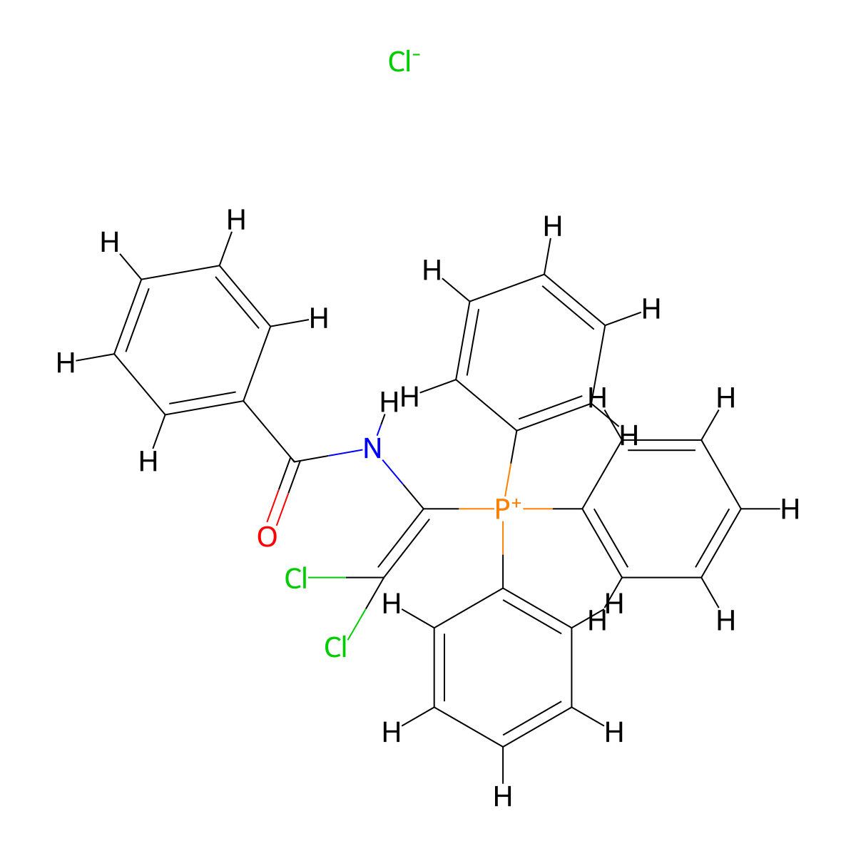 Phosphonium, [1-(benzoylamino)-2,2-dichloroethenyl]triphenyl-, chloride molecular structure, CAS 55630-07-4