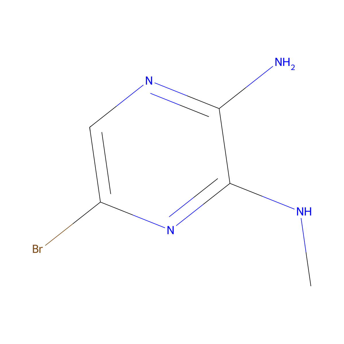 2-Amino-5-bromo-3-(methylamino)pyrazine molecular structure, CAS 55635-63-7