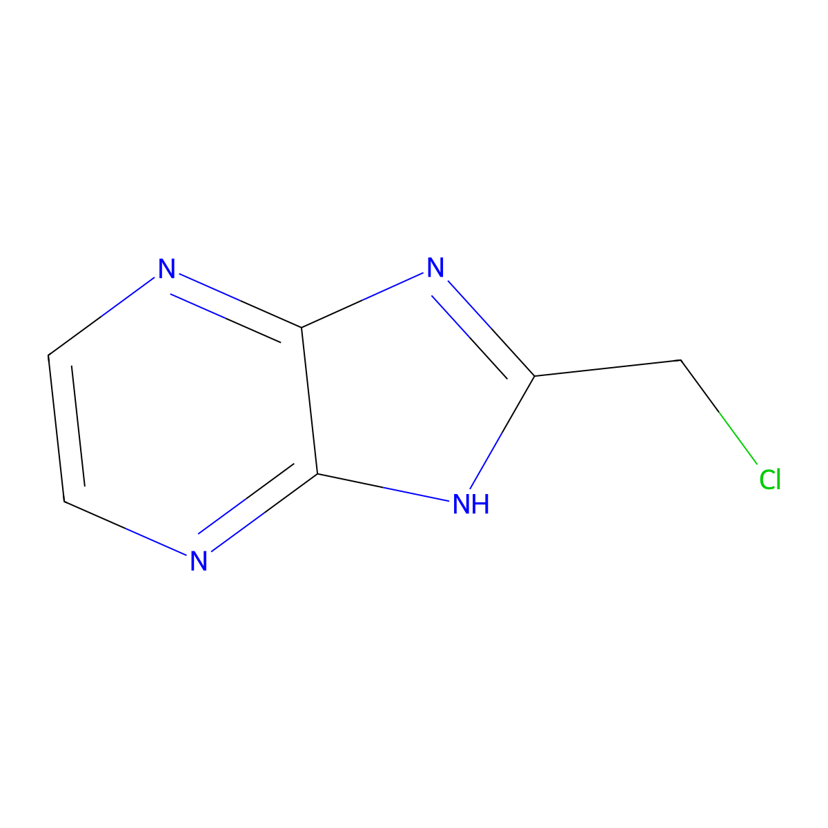 2-(chloromethyl)-1H-imidazo[4,5-b]pyrazine molecular structure, CAS 55635-82-0