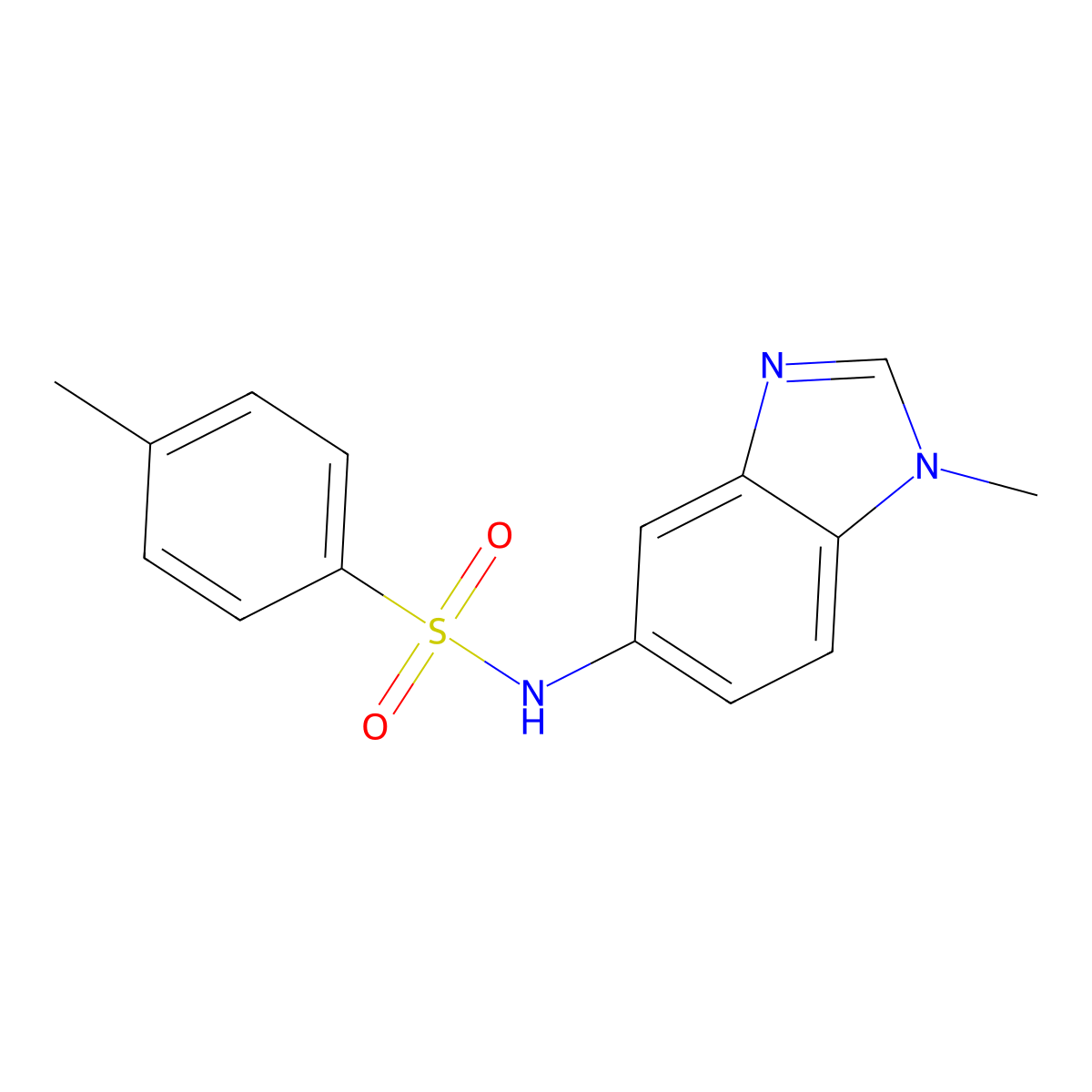 4-methyl-N-(1-methylbenzimidazol-5-yl)benzenesulfonamide molecular structure, CAS 5564-03-4