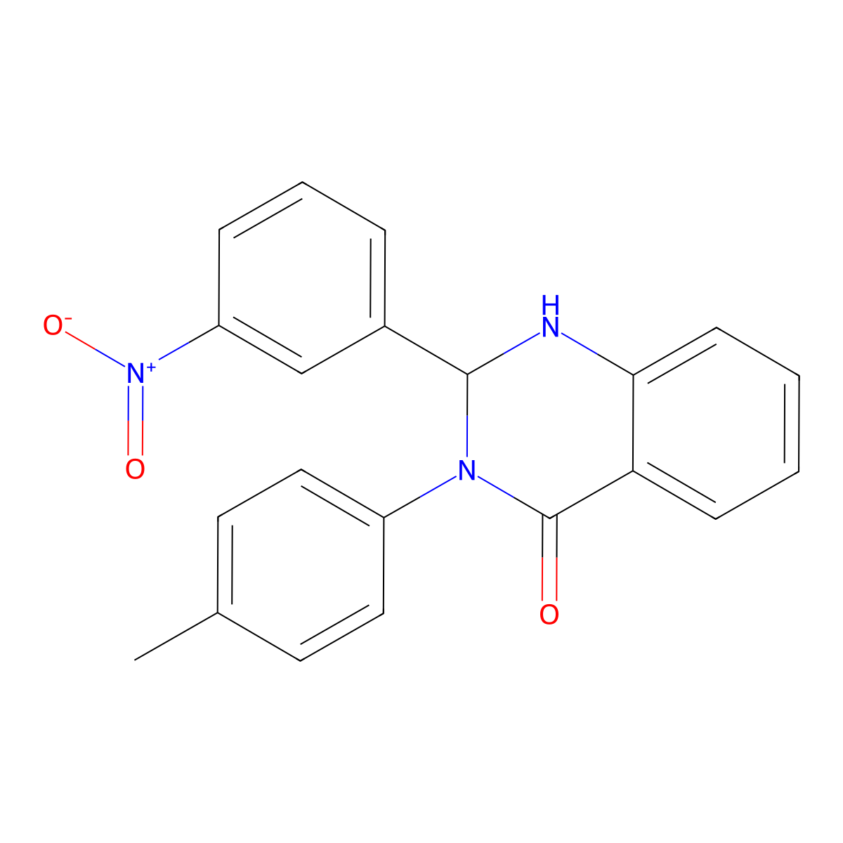 2-(3-Nitro-phenyl)-3-p-tolyl-2,3-dihydro-1H-quinazolin-4-one molecular structure, CAS 5564-51-2