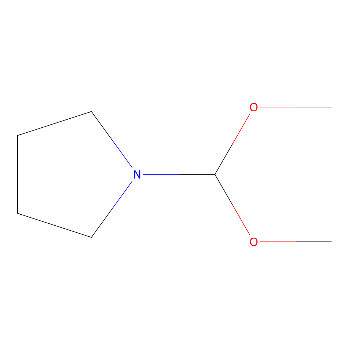 1-(Dimethoxymethyl)pyrrolidine molecular structure, CAS 5564-73-8