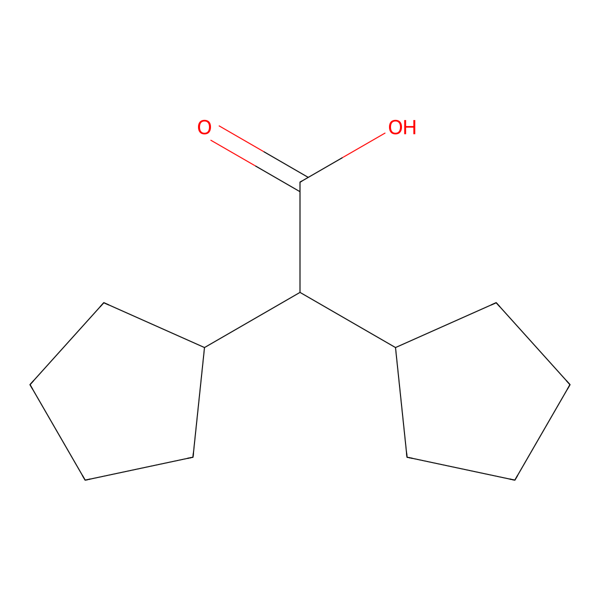 2,2-Dicyclopentylacetic acid molecular structure, CAS 55640-02-3