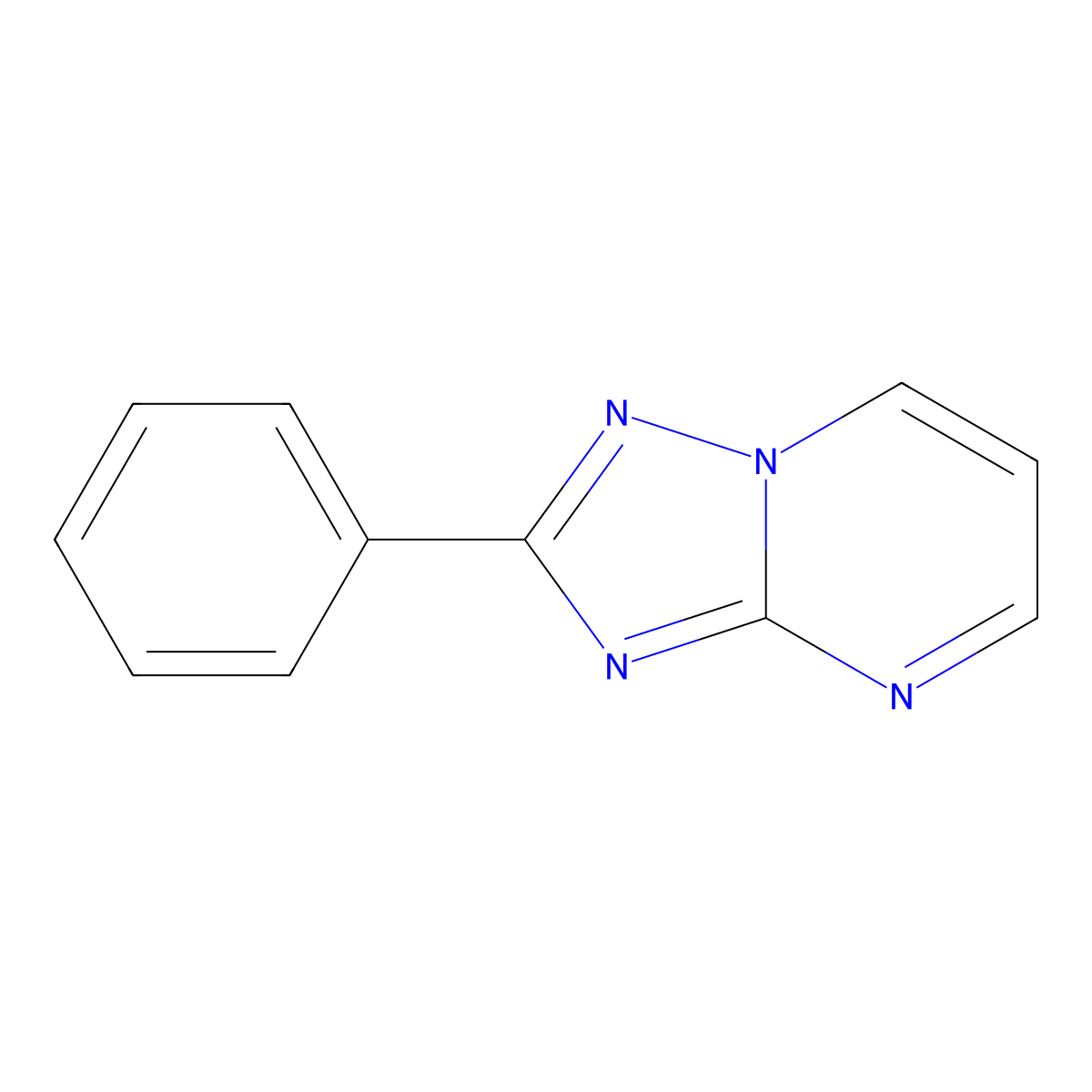 2-Phenyl-(1,2,4)triazolo(1,5-a)pyrimidine molecular structure, CAS 55643-77-1