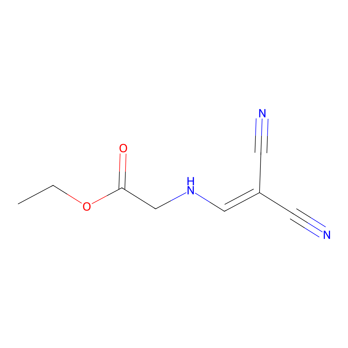 Ethyl 2-[(2,2-dicyanovinyl)amino]acetate molecular structure, CAS 55647-79-5