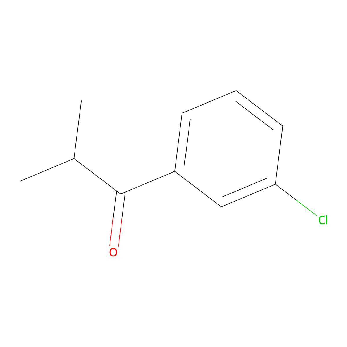 1-Propanone, 1-(3-chlorophenyl)-2-methyl- molecular structure, CAS 55649-98-4