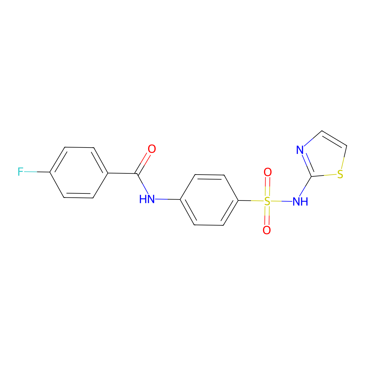 4-fluoro-N-[4-(1,3-thiazol-2-ylsulfamoyl)phenyl]benzamide molecular structure, CAS 5565-07-1