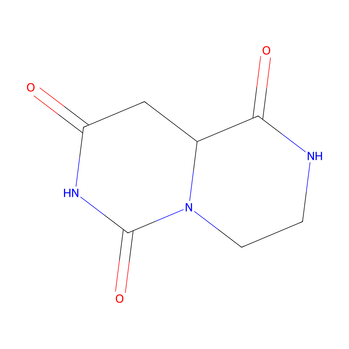Tetrahydro-2H-pyrazino[1,2-C]pyrimidine-1,6,8(7H)-trione molecular structure, CAS 5565-14-0