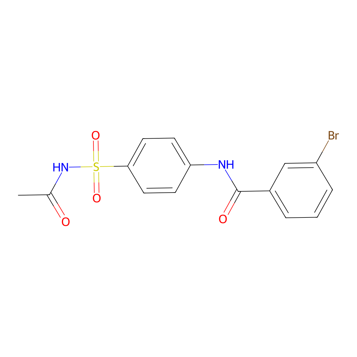 N-[4-(acetylsulfamoyl)phenyl]-3-bromobenzamide molecular structure, CAS 5565-15-1