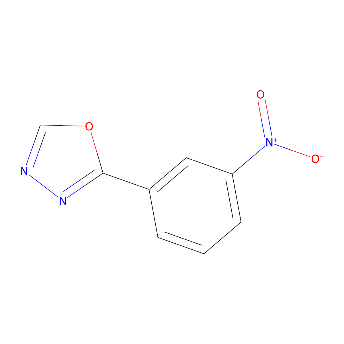 2-(3-Nitrophenyl)-1,3,4-oxadiazole molecular structure, CAS 5565-72-0