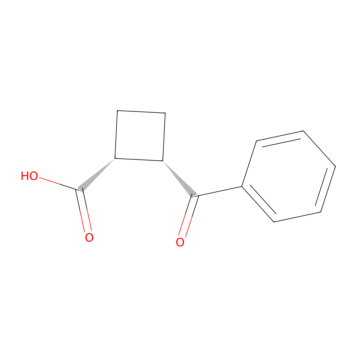 rac-(1R,2S)-2-benzoylcyclobutane-1-carboxylic acid molecular structure, CAS 5565-88-8