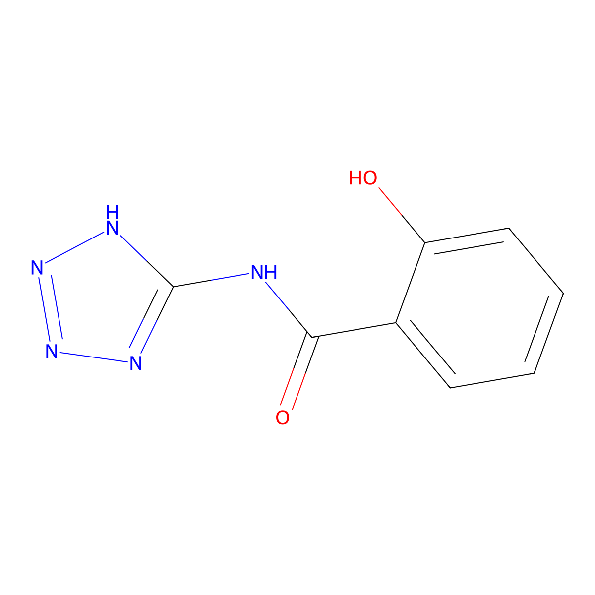 2-hydroxy-N-(2H-tetrazol-5-yl)benzamide molecular structure, CAS 5565-90-2