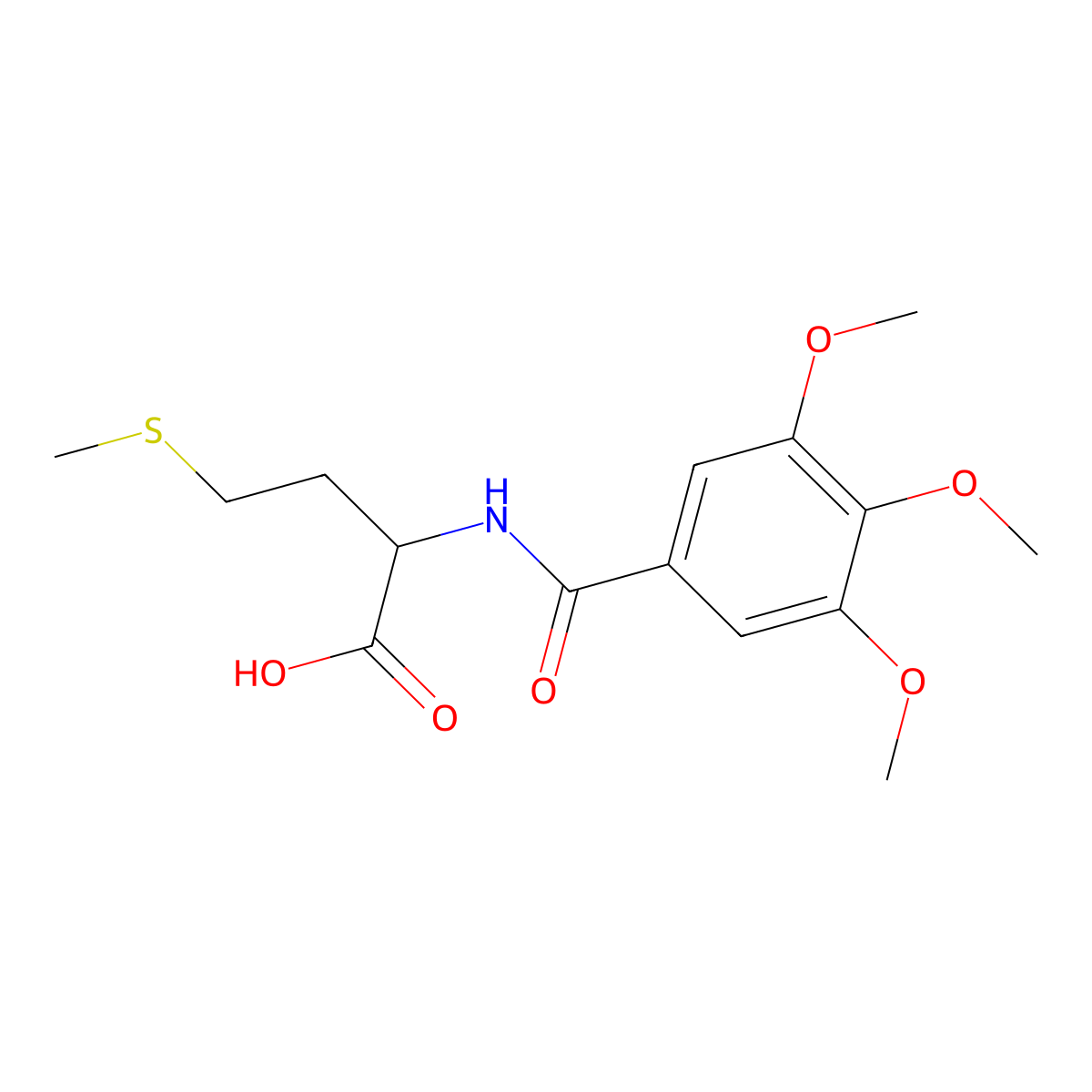 4-(Methylsulfanyl)-2-[(3,4,5-trimethoxyphenyl)formamido]butanoic acid molecular structure, CAS 55652-31-8