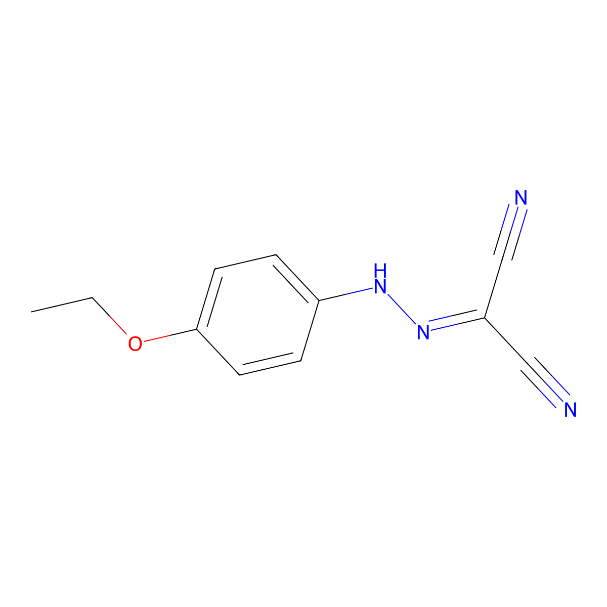 2-[(4-Ethoxyphenyl)hydrazono]malononitrile molecular structure, CAS 55653-12-8