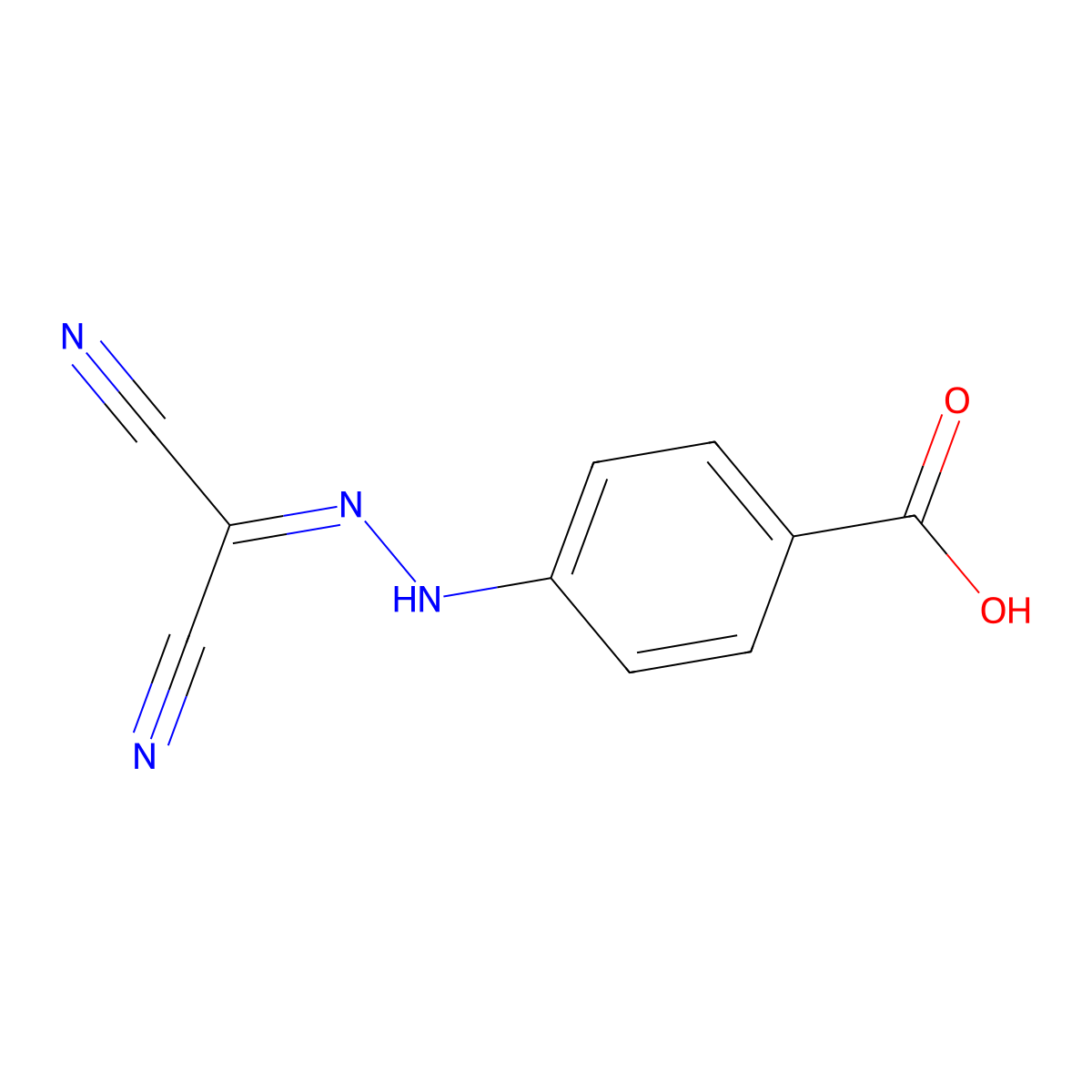 4-[2-(Dicyanomethylidene)hydrazinyl]benzoic acid molecular structure, CAS 55653-17-3
