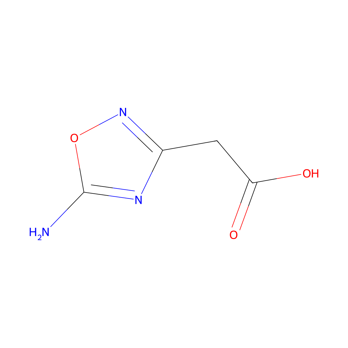 2-(5-Amino-1,2,4-oxadiazol-3-yl)acetic acid molecular structure, CAS 55654-06-3