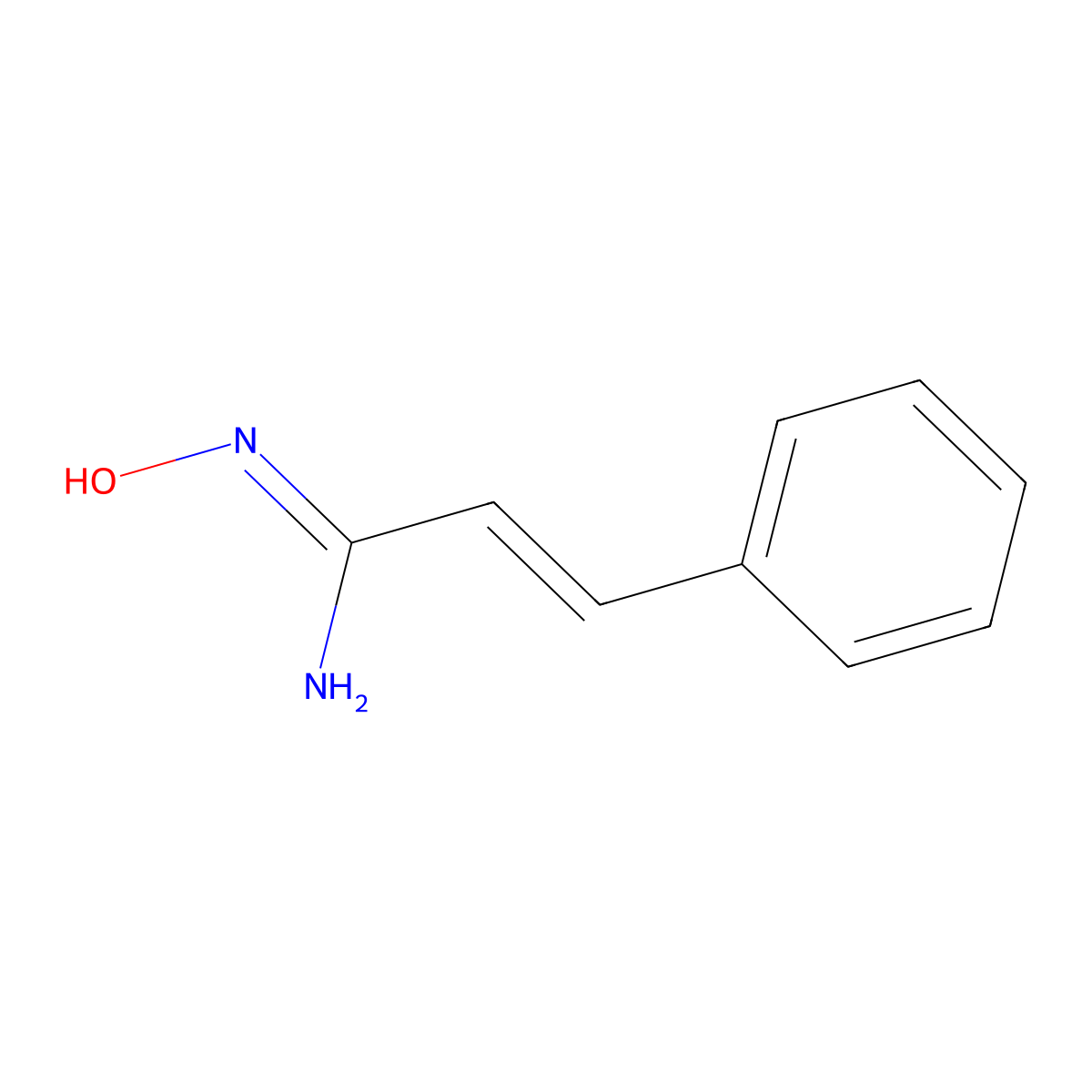 Cinnamamidoxime molecular structure, CAS 55654-09-6