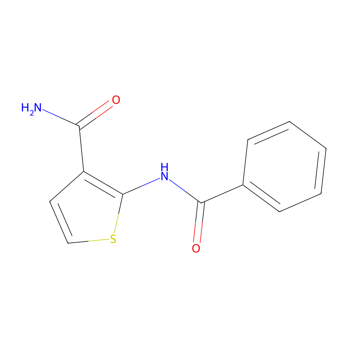 2-Benzamidothiophene-3-carboxamide molecular structure, CAS 55654-16-5