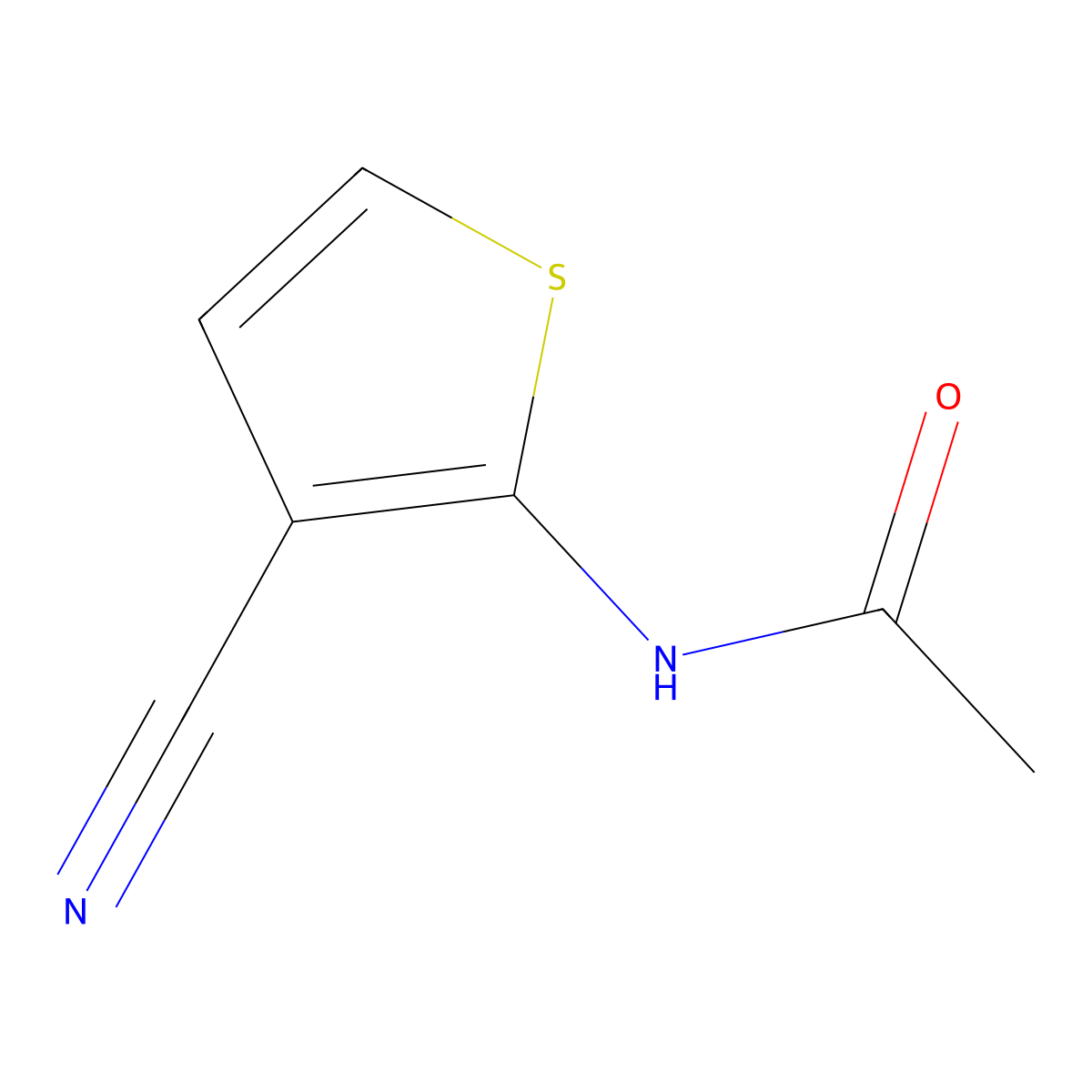 N-(3-cyanothiophen-2-yl)acetamide molecular structure, CAS 55654-18-7