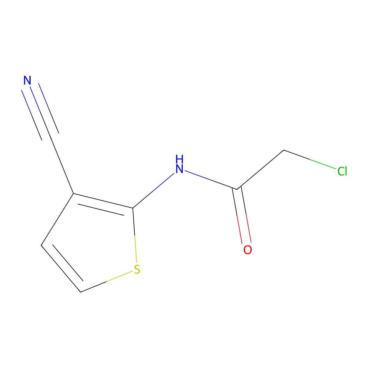 2-chloro-N-(3-cyanothiophen-2-yl)acetamide molecular structure, CAS 55654-19-8