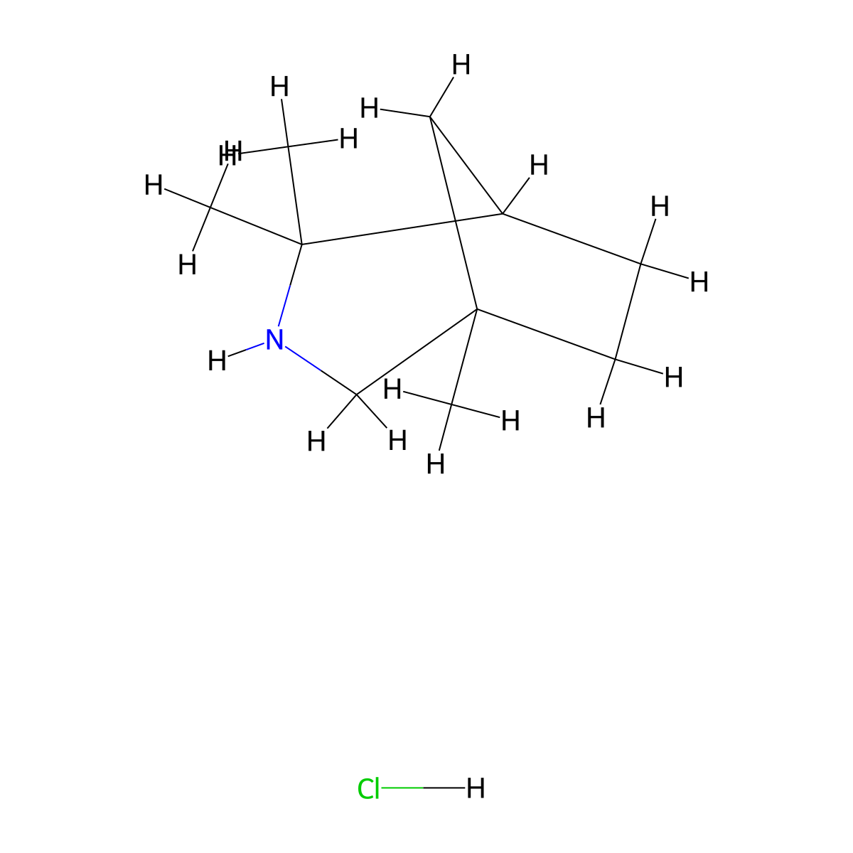 1,4,4-Trimethyl-3-azabicyclo[3.2.1]octane hydrochloride molecular structure, CAS 55654-36-9