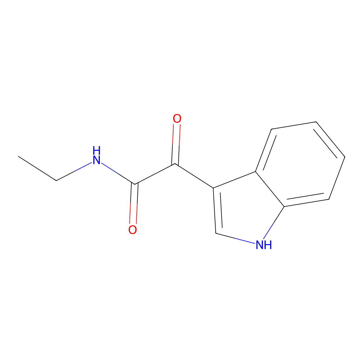 N-Ethyl-2-(1H-indol-3-yl)-2-oxoacetamide molecular structure, CAS 55654-69-8