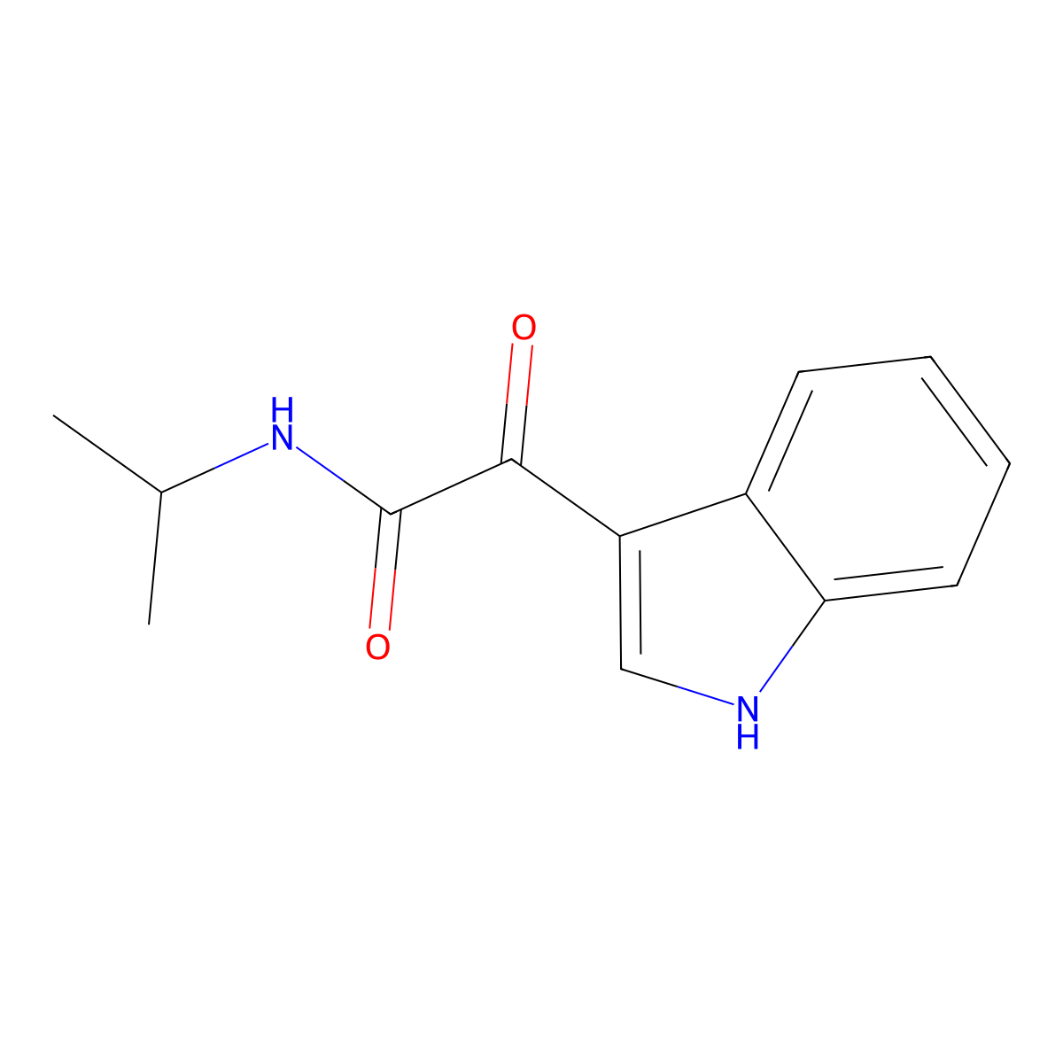 N-(1-Methylethyl)-alpha-oxo-1H-indole-3-acetamide molecular structure, CAS 55654-70-1