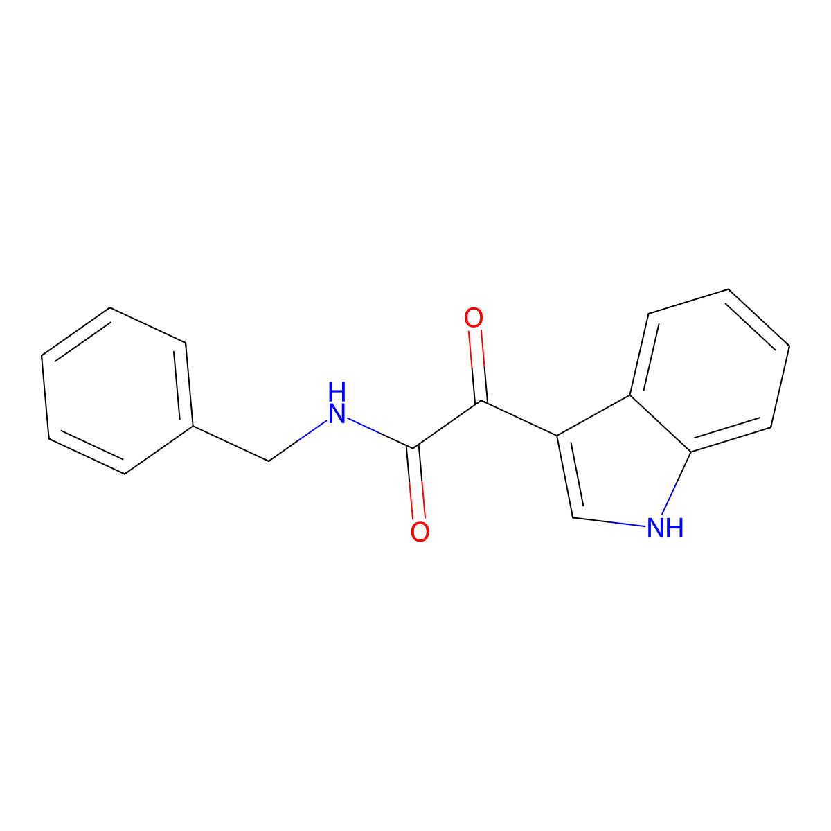 N-(indol-3-ylglyoxylyl)benzylamine molecular structure, CAS 55654-71-2