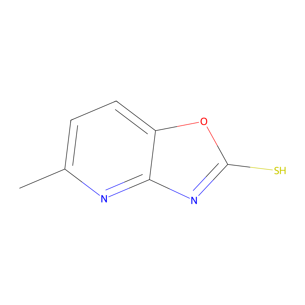 5-Methyl-(1,3)oxazolo(4,5-b)pyridine-2-thiol molecular structure, CAS 55656-32-1