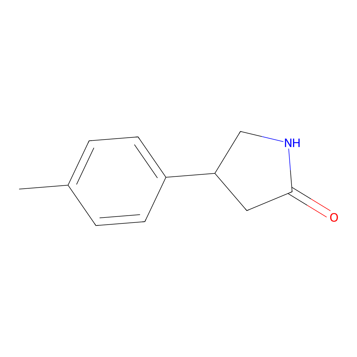 4-(4-Methylphenyl)pyrrolidin-2-one molecular structure, CAS 55656-95-6