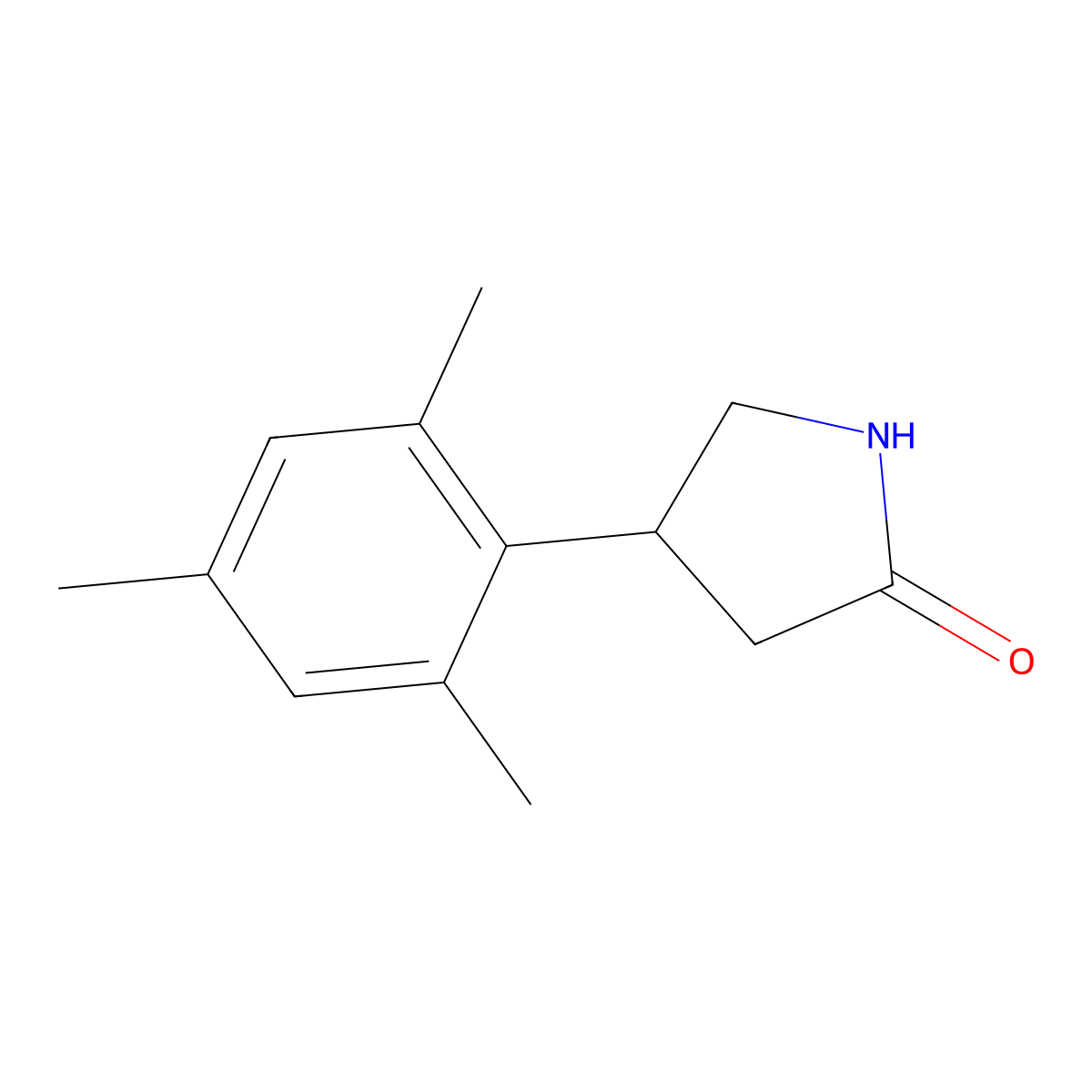 4-(2,4,6-Trimethylphenyl)pyrrolidin-2-one molecular structure, CAS 55656-96-7